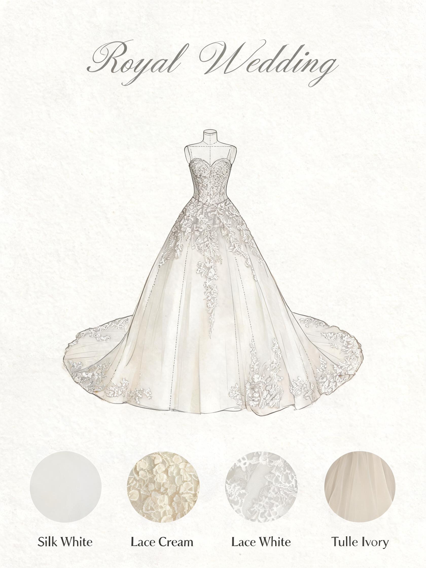Royal Wedding dress design blueprint